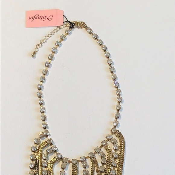 Gold Tone Crystal Necklace - Picture 3 of 4